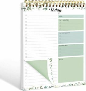 To Do List Notepad - Undate Planner for Work with 52 Verdant 海外 即決