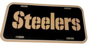 Pittsburgh Steelers Plastic License Plate WINCRAFT New NFL Licensed Spellout 海外 即決