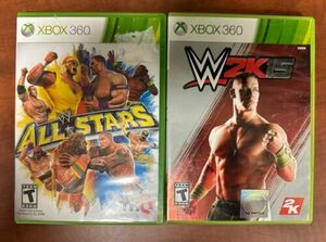 WWE All Stars and W2K15 (Microsoft Xbox 360) Manuals Included, Tested 海外 即決