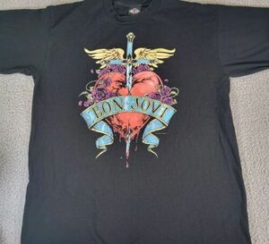 Bon Jovi Cross Heart Wings Tour T Shirt Mens XL 2001 Concert Merch Single Stitch 海外 即決