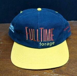 Full Time Forager Cargill Seeds Hat Cap Black Adult Used Snapback Vtg Usa 90s 海外 即決