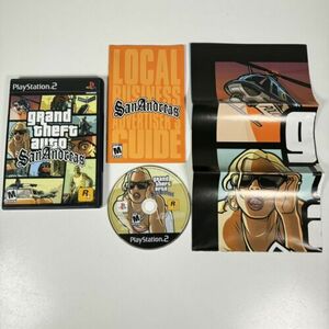 Grand Theft Auto San Andreas PS2 PlayStation 2 Complete W/ Manual + Map Nice 海外 即決