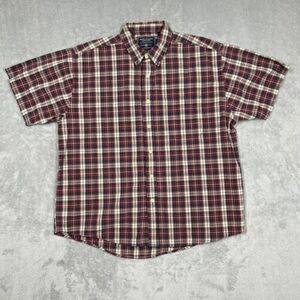 Vintage American Eagle Mens Plaid Button Down Shirt Size Large The Big B.D. Red 海外 即決