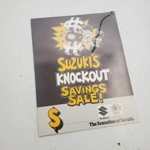 Suzuki Sales Brochure Advertising Literature Bar Tag Sales Tag 8.5x11 Two Sided 海外 即決