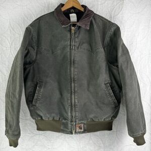 Vintage Carhartt J14 MOS Green Santa Fe Bomber Western Quilt Lined Jacket Men XL 海外 即決