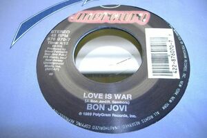 ロック 45 Bon Jovi - Love / Is War / Living In Sin On Mercury 海外 即決