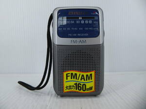 ★☆aiwa ワイドFM受信OK FM/AMコンパクトラジオ CR-AS15 動作品 オマケ新品電池付き☆★