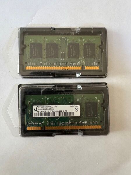 512MB 2枚 DDR2-RAM 200-pin SO-DIMM PC2-4200S HYS64T64020HDL-3.7-B