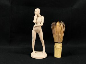 【福蔵】西洋美術 置物 美人 裸婦 ヌード 樹脂製 天使 少女 女神 女性 高15.3cm