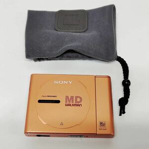 ●動作品 ソニー MZ-E25 MDウォークマン SONY オレンジ WALKMAN ポータブルMDプレーヤー オーディオ 音響機器 Digital MEGA BASS N720