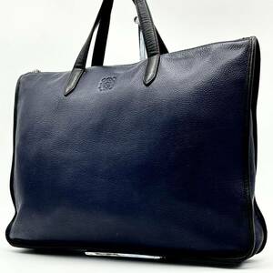 * высококлассный *LOEWE Loewe портфель большая сумка портфель сумка портфель дыра грамм A4 PC натуральная кожа мужской темно-синий темно-синий 