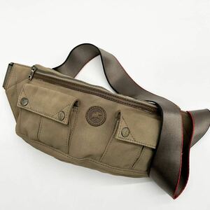 * высококлассный *HUNTING WORLD Hunting World корпус поясная сумка сумка на плечо сумка портфель парусина кожа наклонный .. возможно бежевый 