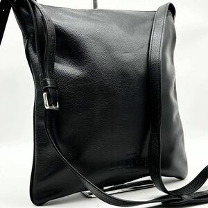 * прекрасный товар Large размер *LOEWE Loewe износ te-ji сумка на плечо mesenja- бизнес-сумка портфель A4 возможно натуральная кожа наклонный .. возможно чёрный 