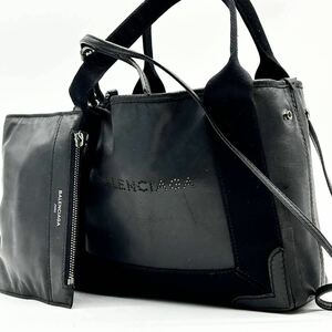 * высококлассный *BALENCIAGA Balenciaga 2way бегемот s перфорирование ручная сумочка сумка на плечо сумка портфель сумка имеется кожа наклонный .. чёрный 