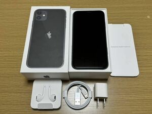[1 jpy start ]Apple iPhone11 128GB black box & accessory equipping used beautiful goods SIM free battery remainder amount 81% [ free shipping ]