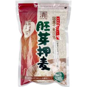 まとめ得 ※カネキヨ印 国産大麦100％ 胚芽押麦 お徳用 800g x [8個] /k