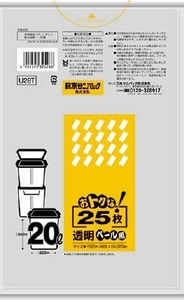 まとめ得 Ｕ２８Ｔ オトクナ ２０Ｌ 透明 ２５枚 日本サニパック ポリ袋・レジ袋 x [8個] /h