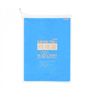 ジャパックス HD規格袋 厚み0.010～0.012mm No.19 ひも付き 青 200枚×5冊×2箱 HKB19 /a