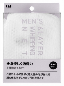 まとめ得 ＫＱ１８２９ メンズ ６層泡立てネット 貝印 トラベル 旅行 x [6個] /h