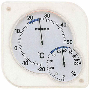 まとめ得 EMPEX 温度・湿度計 シュクレmidi 置き掛け兼用 TM-5601 クリアホワイト x [2個] /l