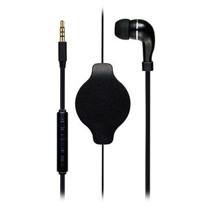 MCO 巻き取り式片耳イヤホン 4極 ブラック PHP-K01/BK /l