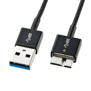 サンワサプライ USB3.0マイクロケーブル(A-MicroB) 0.3m 超ごく細 KU30-AMCSS03K /l