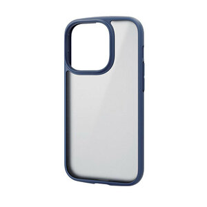 エレコム iPhone 14 Pro TOUGH SLIM LITE フレームカラー 背面ガラス シルキークリア ネイビー PM-A22CTSLFCGMN /l
