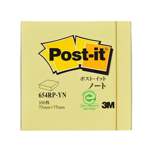 まとめ得 3M Post-it ポストイット 再生紙 ノート イエロー 3M-654RP-YN x [6個] /l