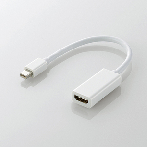 エレコム Mini DisplayPort-HDMI変換アダプタ 0.15m ホワイト AD-MDPHDMIWH /l