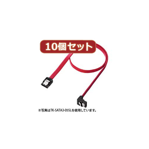 まとめ得 【10本セット】 サンワサプライ 下L型シリアルATA3ケーブル 両ラッチ付き 0.3m TK-SATA3-03SLX10 x [2個] /l