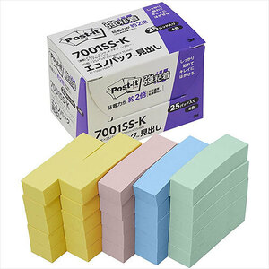 まとめ得 3M Post-it ポストイット エコノパック 強粘着見出し パステル 4色混色 3M-7001SS-K x [2個] /l