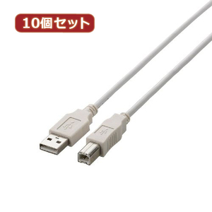 まとめ得 10個セット エレコム　USB2.0ケーブル 2m ホワイト U2C-BN20WHX10 x [2個] /l