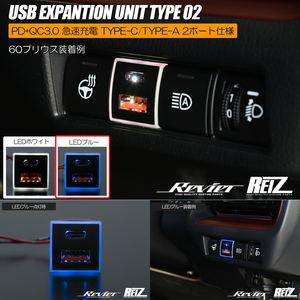 S700V S710V アトレー ハイゼットカーゴ ブルー 増設 USBポート タイプ02 PD+QC3.0 急速充電 TYPE-C/TYPE-A S700系