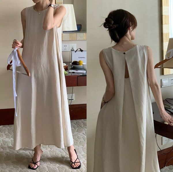 ノースリーブワンピース 夏ワンピース ロングワンピース ノースリーブ ロング丈 上品 きれいめ マキシ丈 ホワイト ブラック