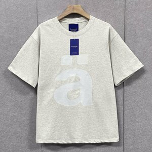 人気・半袖Tシャツ 定価2万◆Emmauela・イタリア・ミラノ発◆綿100％ 快適 吸汗 通気 お洒落 トップス カジュアル スウェット 春夏 XL/50