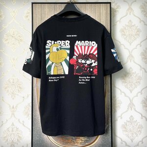 最高級EU製＆定価2万◆UABONI*Paris*半袖Tシャツ*ユアボニ*パリ発◆綿100％ 通気 個性 キャラクター プリント カットソー M/46サイズ