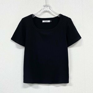 高級ヨーロッパ製※定価2万◆ブルガリア発※RISELIN 半袖Tシャツ 通気 薄手 スリム フィット 無地 サマーニット ショート丈 レディース M