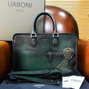  super popular EU made regular price 38 ten thousand *UABONI*yuaboni* illusion. pa tea n* briefcase * business bag hand . bag tote bag original leather Berluti 