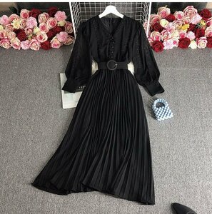  regular price 5 ten thousand *christian milada* milano departure * One-piece * easy comfortable speed . chiffon pleat bell tedo race put on . lady's S/34