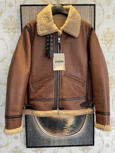  top class EU made & regular price 28 ten thousand *UABONI*Paris*boma- jacket *yuaboni* Paris departure * highest grade sheep leather USAF*TYPE B-3 mouton -ply thickness ultimate ground protection against cold M/46 size 