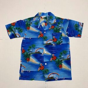 Made in Hawaii 半袖シャツ アロハシャツ ガラシャツ 12 ハイビスカス 海 ヤシ