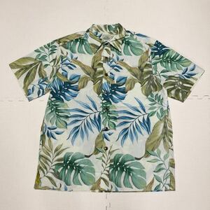PARADISE BAY パラダイスベイ ハワイ製 半袖シャツ アロハシャツ ガラシャツ M 緑 葉