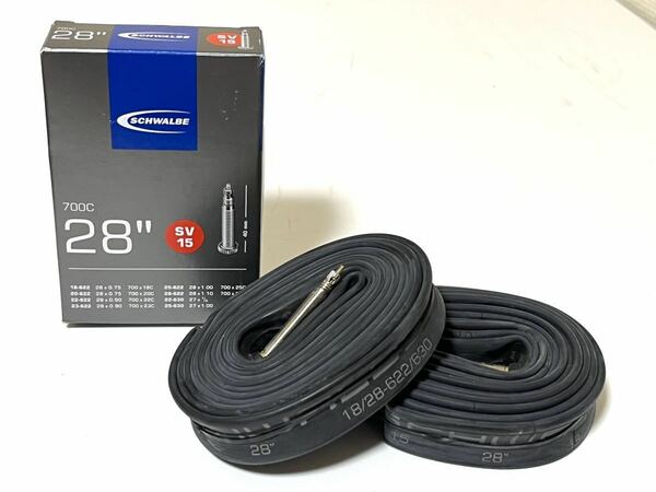 【送料無料】Schwalbe SV15 700×18-28C 仏式バルブ長40mm 新品2個セット