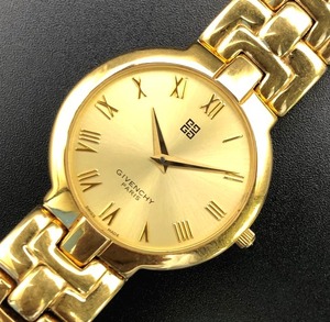 ◆時計◆『WH-11814』★GIVENCHY(ジバンシイ)★ゴールド ラウンド ブレス★稼働品(電池交換済)★