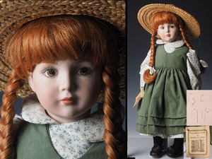 A_VD80 Modern Doll as Anne ポーセリンドール Porcelain Dolls Barbara Covey タグ付き 全長48cm /検 ビスクドール ヴィンテージ