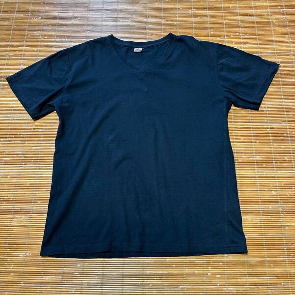 黒Tシャツ 半袖 ブラック Ｖネック シンプル L クーポン消化カテゴリー変更可能