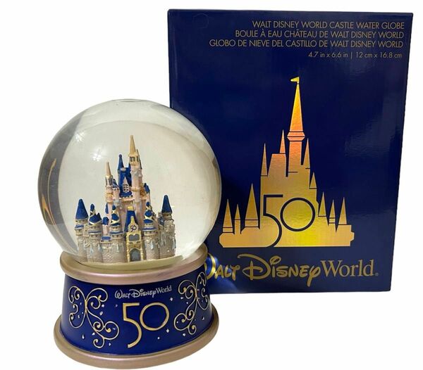 美品 WALT Disney ウォルトディズニーワールド スノードーム オルゴール WDW50th ディズニー インテリア 置物
