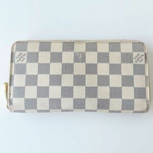 ◆ ルイ ヴィトン LOUIS VUITTON ダミエ アズール ジッピー ウォレット ラウンドファスナー 長財布 N60019 ホワイト系 レディース メンズ