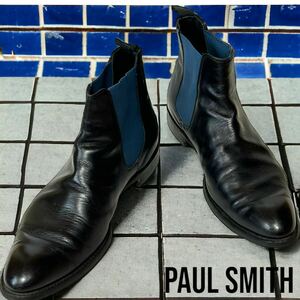 希少　paul smith×CHEANY サイドゴアバイカラーブーツ　81/2 ブラック 