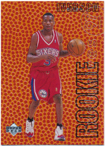 * Allen Iverson NBA 1996-97 Upper Deck UD RC #304 Rookie Exclusives rookie card a Len * Aiba -son